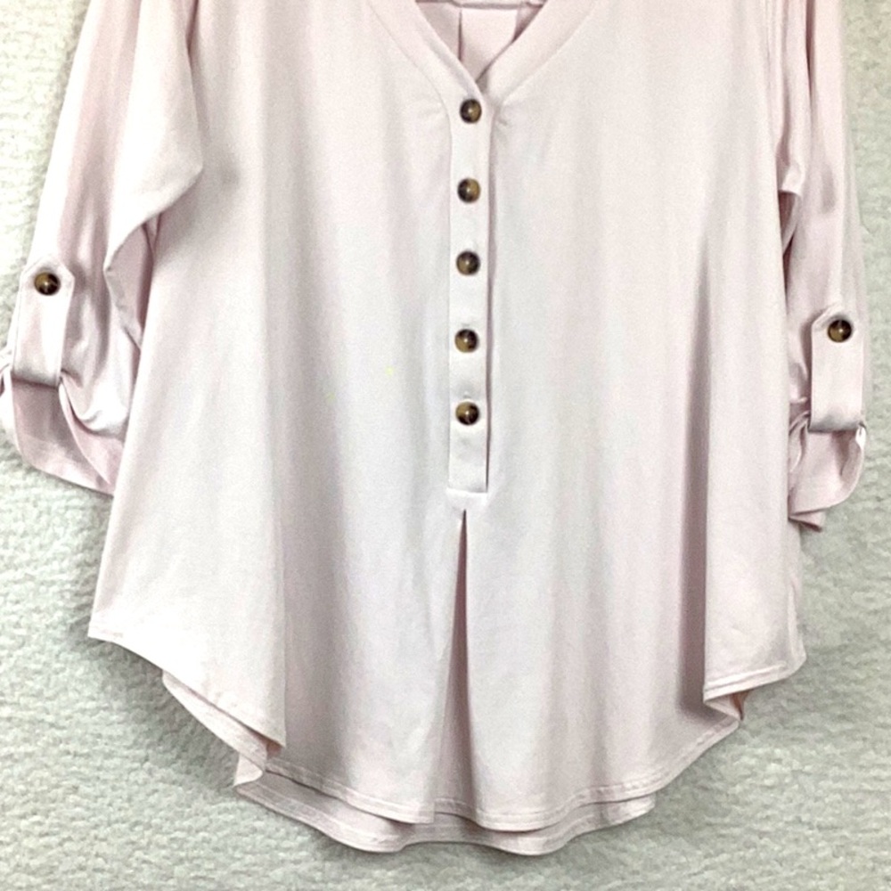 Sympli Pleated Front Henley Blouse, Women’s Size 12. - Picture 3 of 9